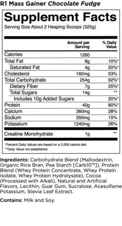 Rule 1 Mass Gainer 16 servings